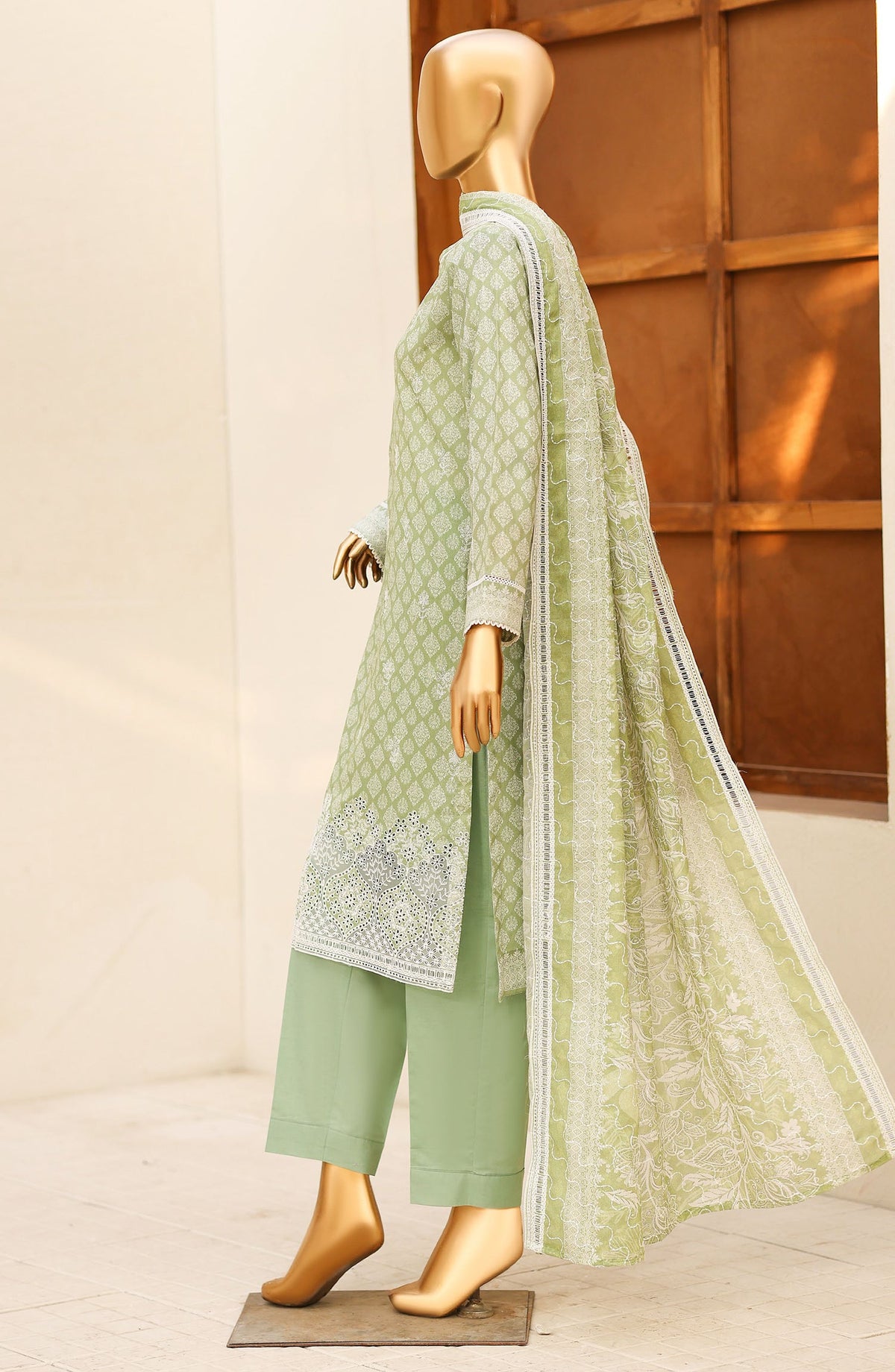 Nakshkari by HZ Textile Embroidered Lawn Unstitched 3 Piece Suit - D-06 - HZ26NAK - Green - Summer Collection