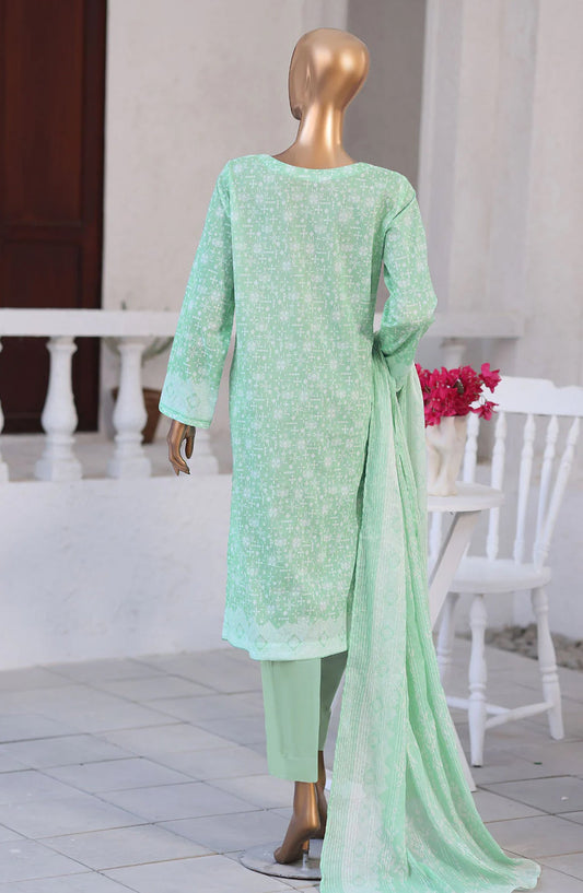 Nakshkari by HZ Textiles Embroidered Lawn Unstitched 3 Piece Suit - D-03 - HZ26KRI - Sea Green - Festive Collection