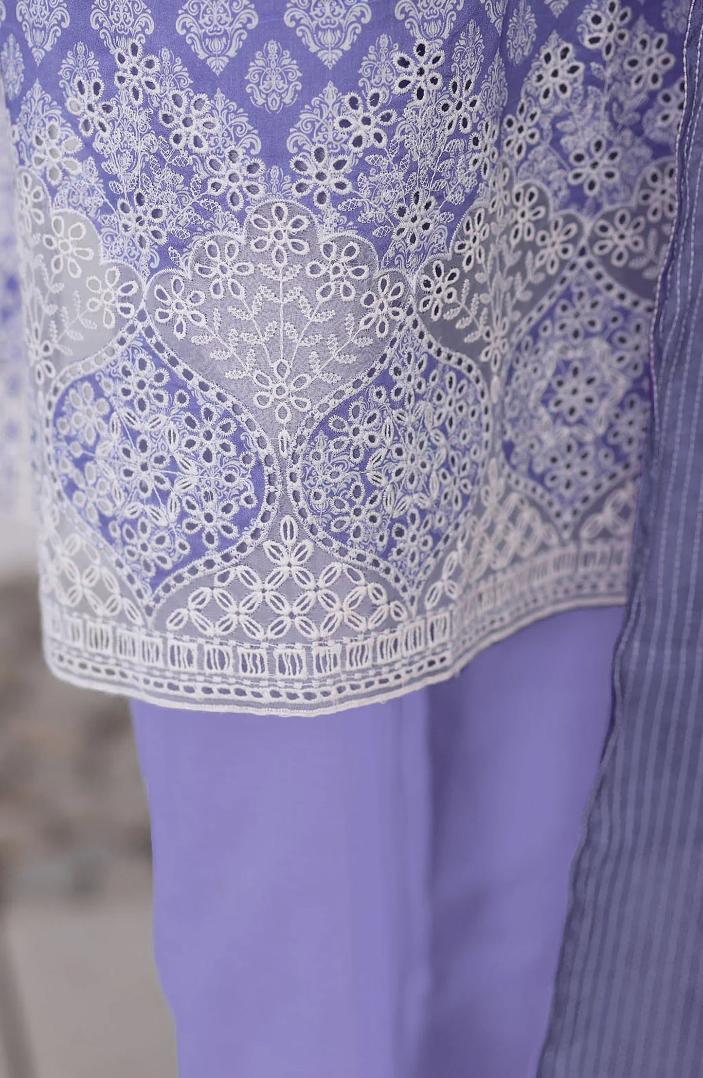 Nakshkari by HZ Textiles Embroidered Lawn Unstitched 3 Piece Suit - D-01 - HZ26KRI - Blue - Festive Collection