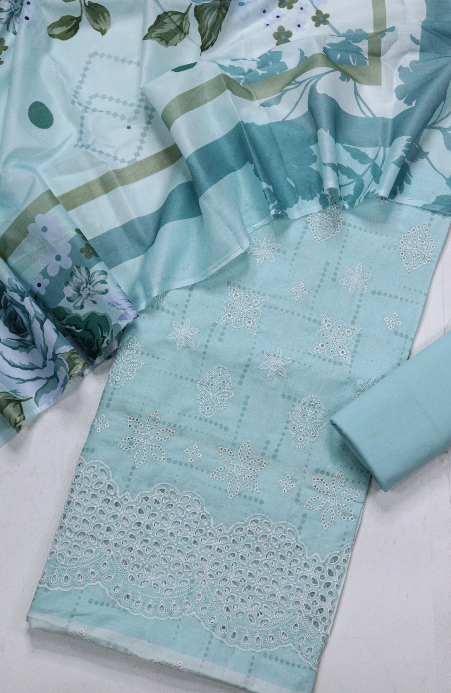 Nazneen by Amna Khadija Embroidered Chikankari Lawn Unstitched 3 Piece Suit - Design-04 - AM26NZN - Blue - Summer Collection