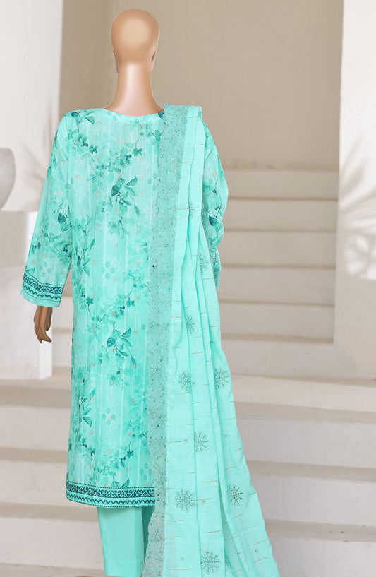 Ninokara by HZ Textile Embroidered Jacquard Unstitched 3 Piece Suit - D-06 - HZ26KNRA - Ferozi - Summer Collection
