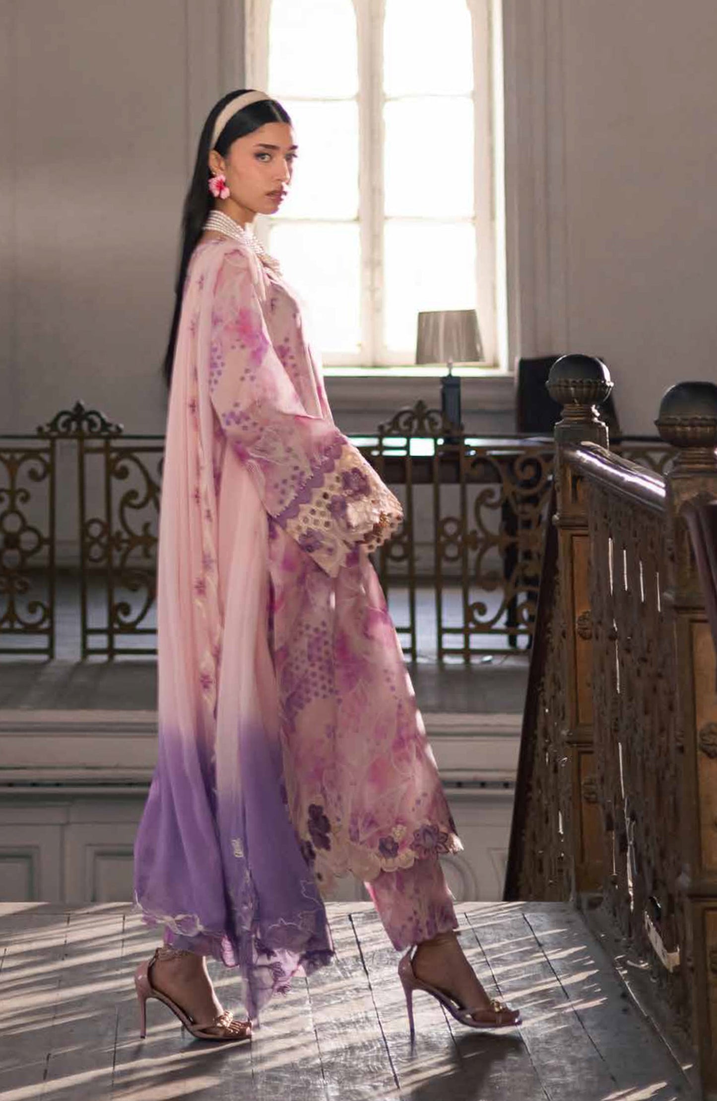 Nureh Maya Embroidered Lawn Unstitched 3 Piece Suit - NS-165 - NL26MIA - Pink - Summer Collection