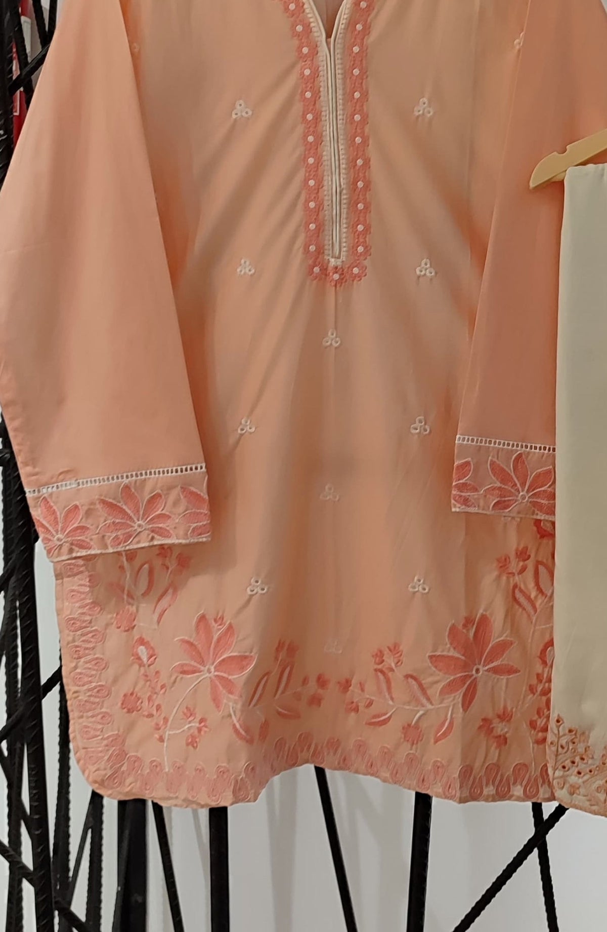 Nush Aira by Amna Khadija Embroidered Cotton Stitched 2 Piece Co-ord Set - AKTW-07 - AM26TWN - Pink - Summer Collection