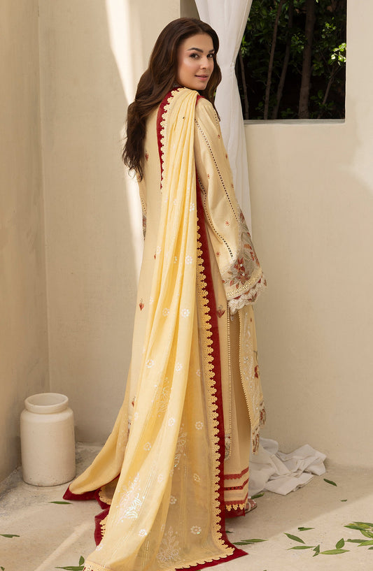 Pankh by Embroidered Karandi Unstitched 3 Piece Suit - P-12 - AM26PKH - Yellow - Winter Collection