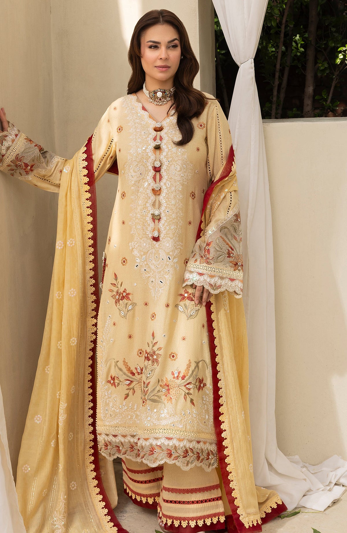 Pankh by Embroidered Karandi Unstitched 3 Piece Suit - P-12 - AM26PKH - Yellow - Winter Collection