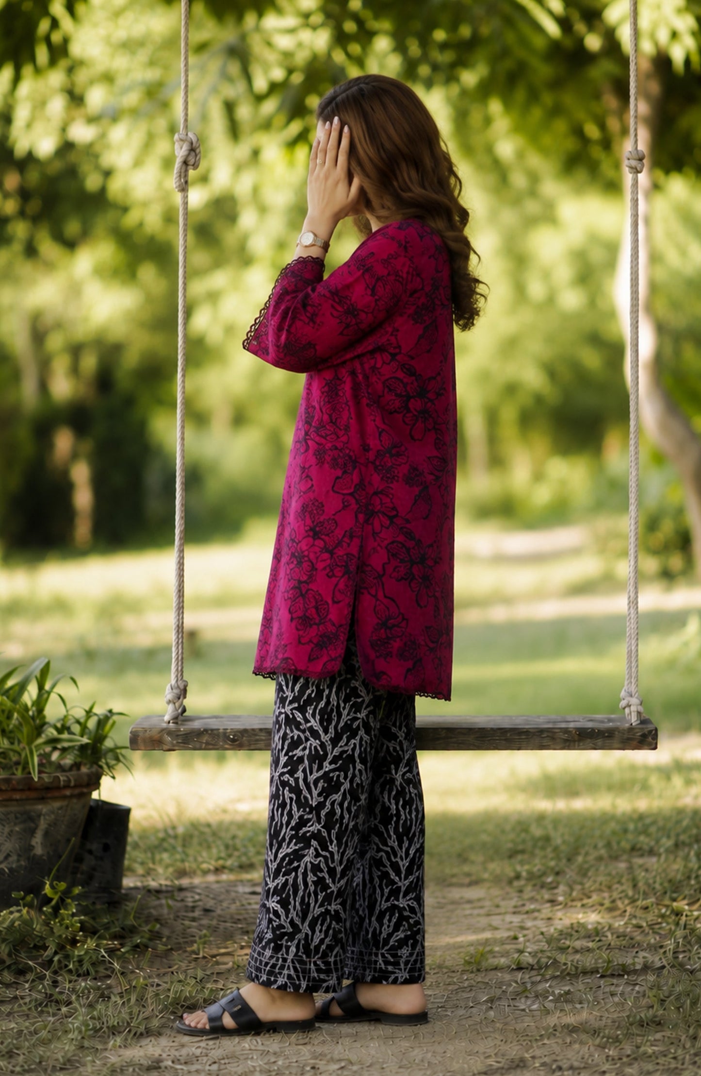 Parchhai by Amna Khadija Printed Cotton Stitched 2 Piece Co-ord Set - AKP-03M - AM26PRCH - Pink - Summer Collection