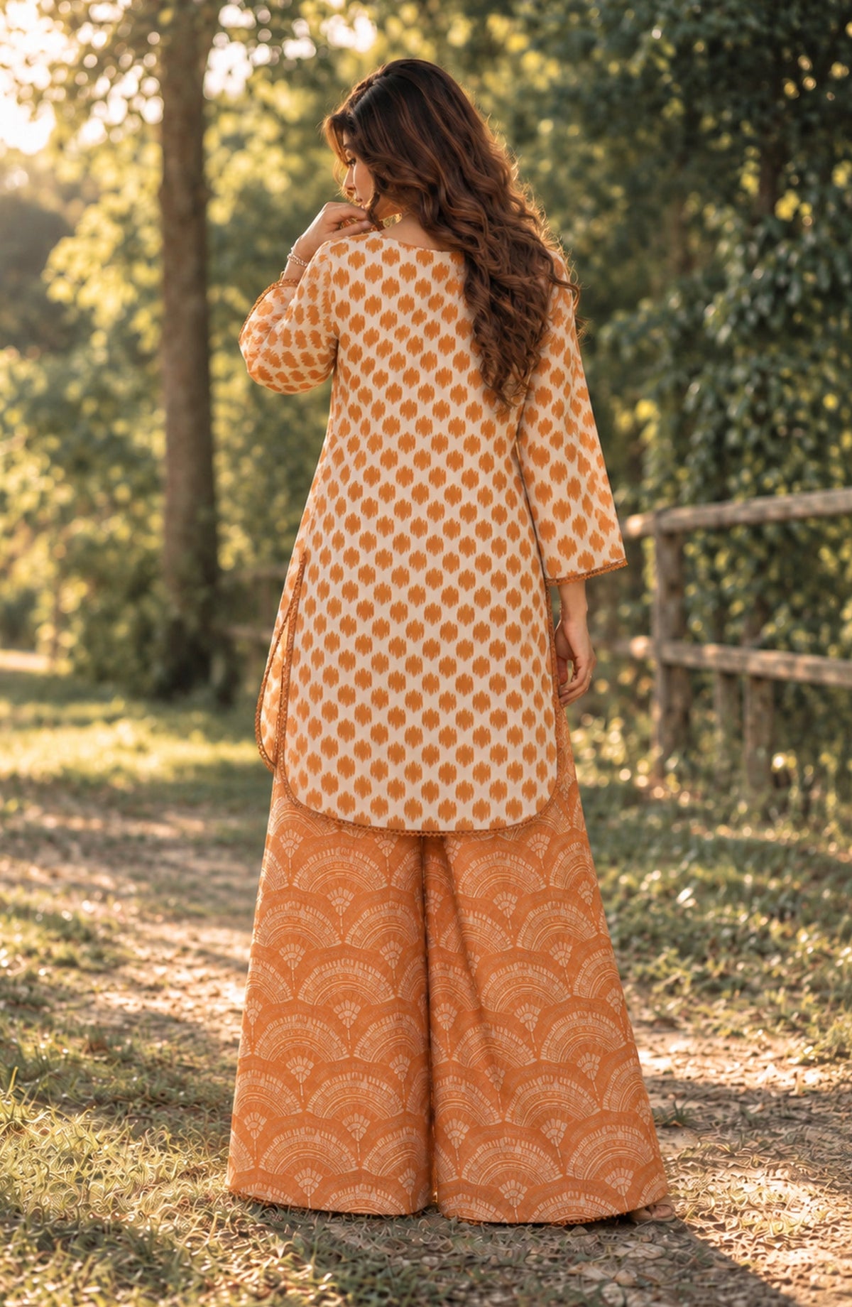 Parchhai by Amna Khadija Printed Cotton Stitched 2 Piece Co-ord Set - AKP-15M - AM26CHI - Orange - Summer Collection