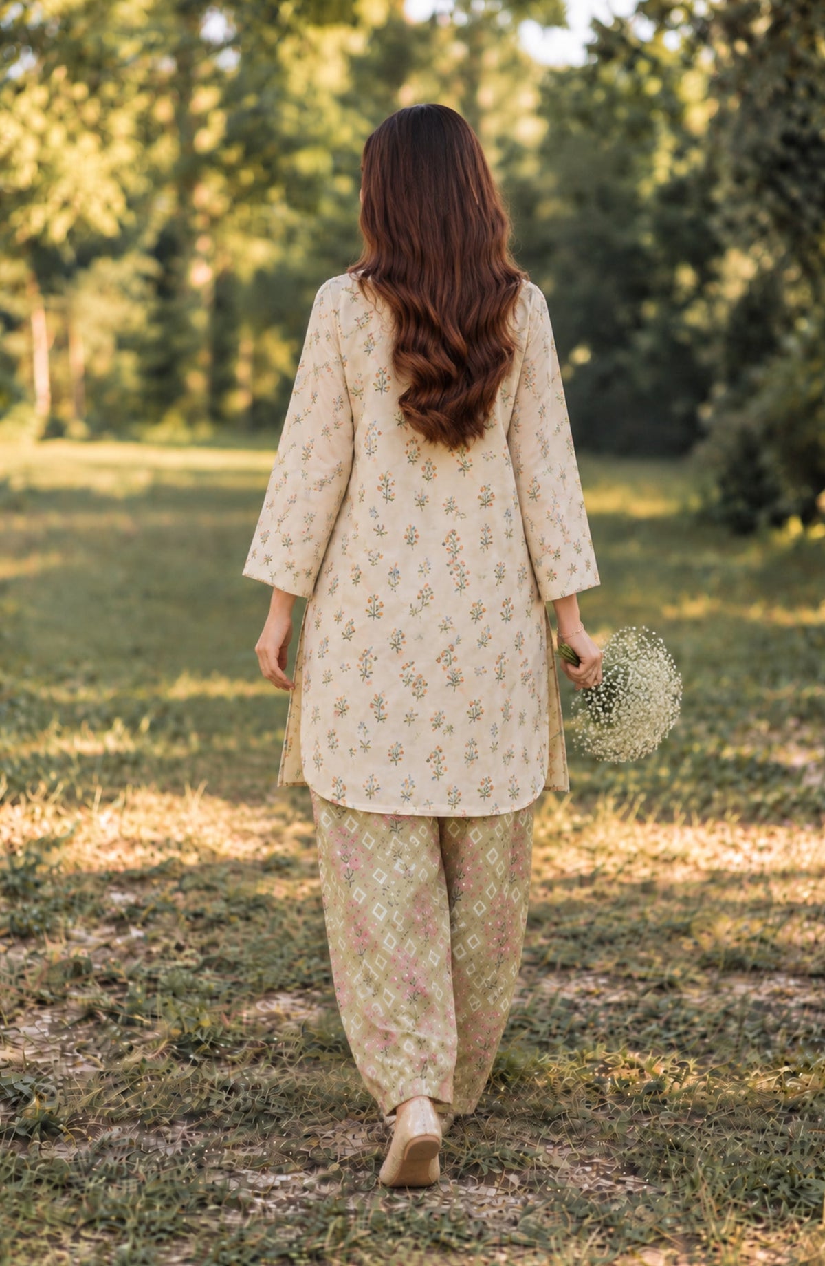 Parchhai by Amna Khadija Printed Cotton Stitched 2 Piece Co-ord Set - AKP-19M - AM26CHI - Fawn - Summer Collection