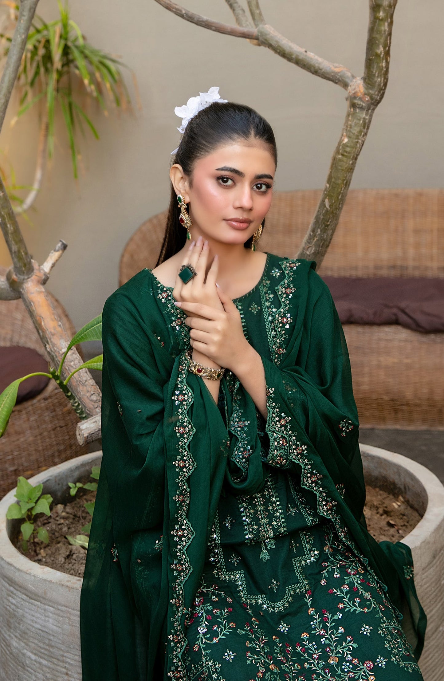 Pardes by Tawakkal Fabrics Embroidered Lawn Stitched 3 Piece Suit - D-4064 - TF26PARD - Green - Summer Collection