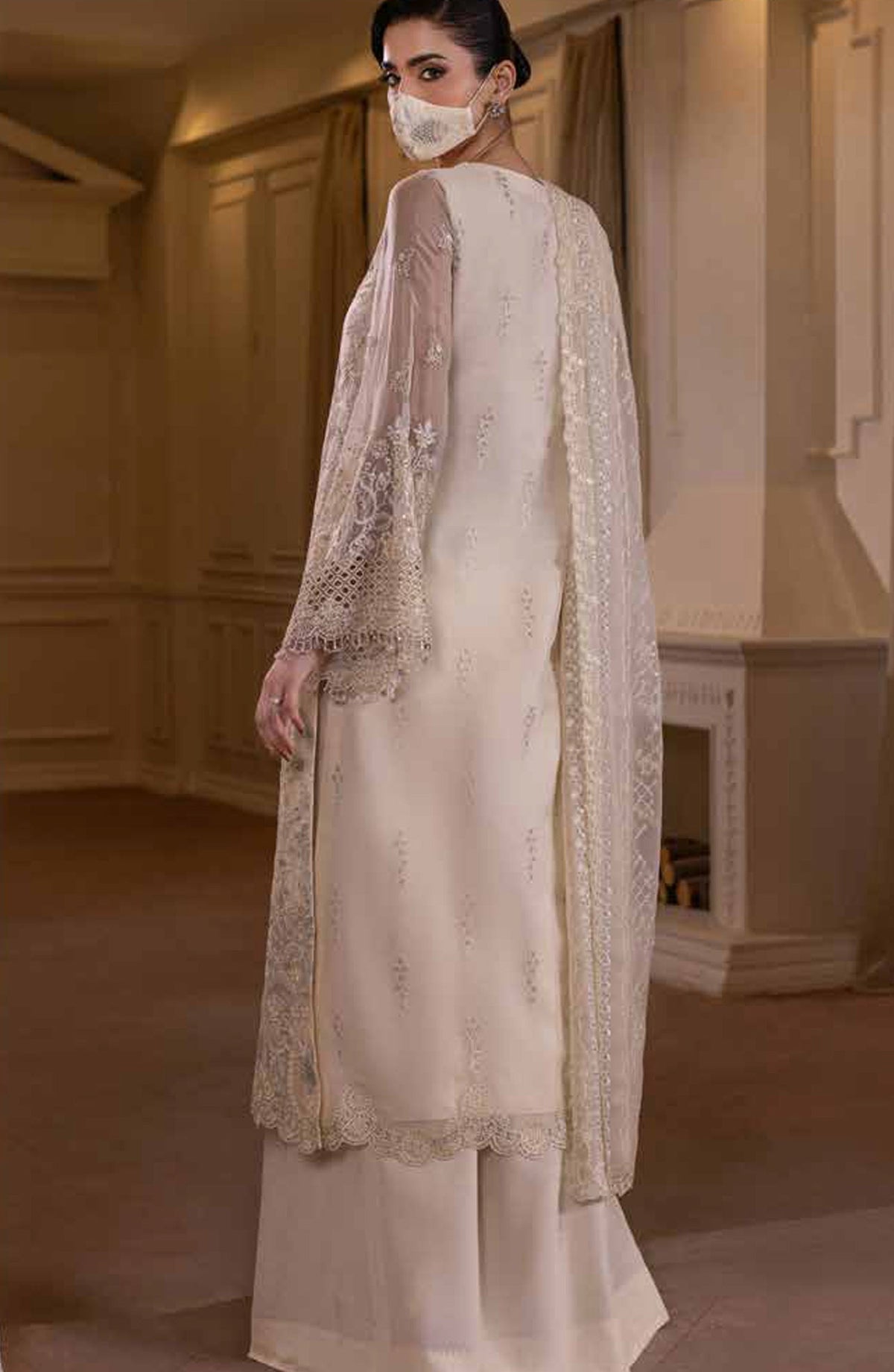 Parisa Safeera by Flossie Embroidered Chiffon Unstitched 3 Piece Suit - PA-07 - FLS26PRS - Lemon - Luxury Collection