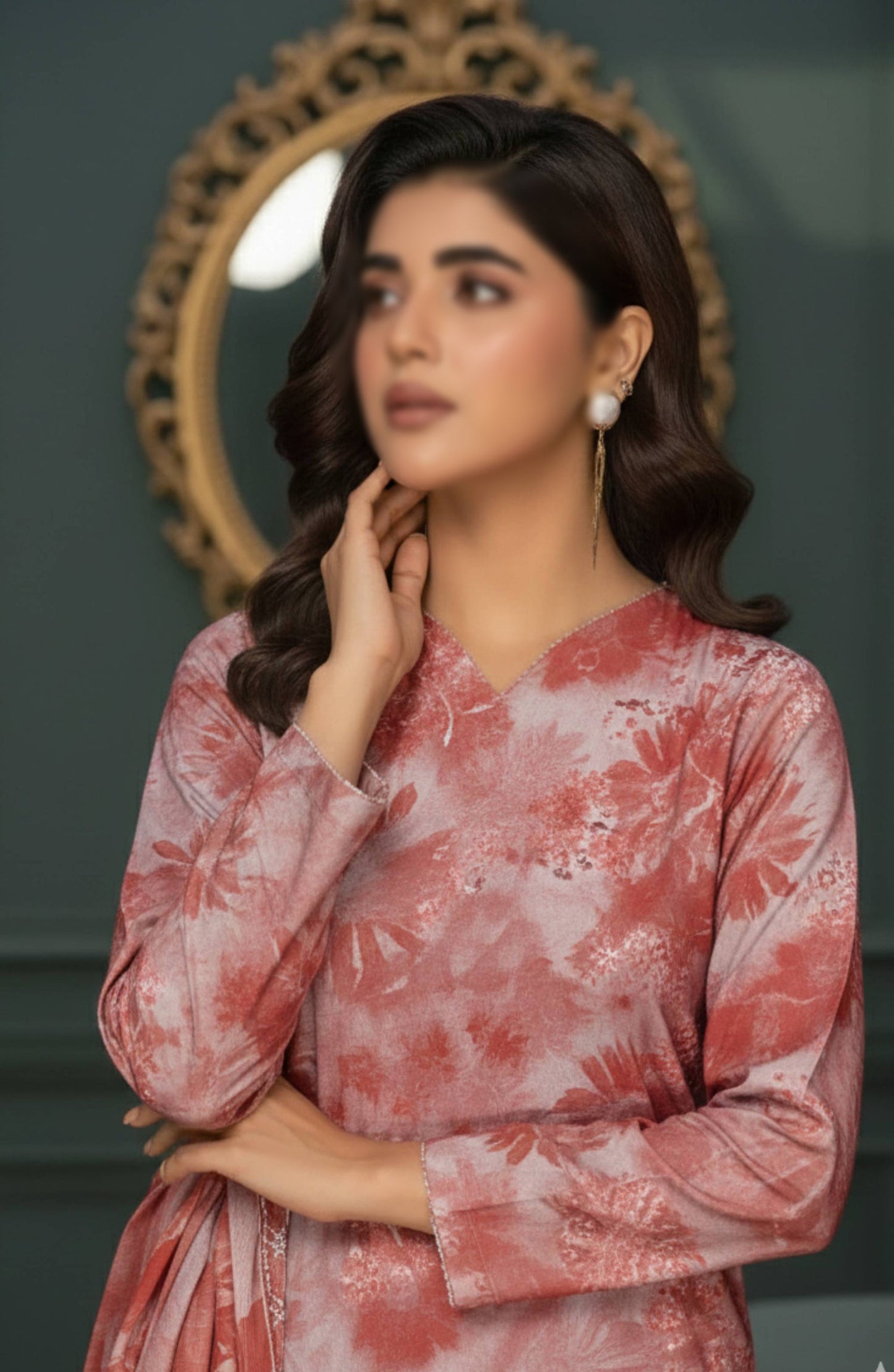 Parishay by Al Karim Embroidered Lawn Unstitched 3 Piece Suit - D-08 - AK26PRH - Pink - Summer Collection