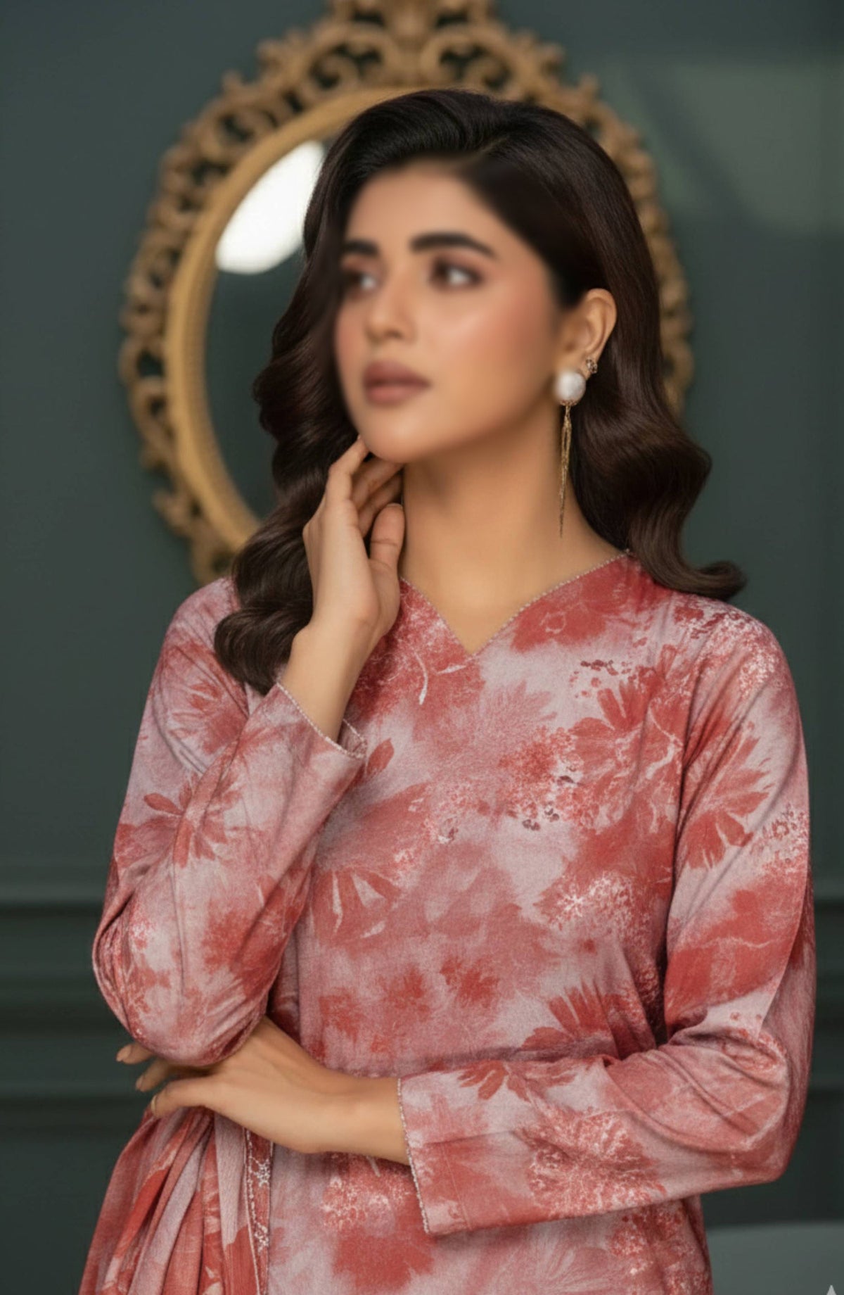 Parishay by Embroidered Lawn Unstitched 3 Piece Suit - D-08 - AK26PRH - Pink - Summer Collection