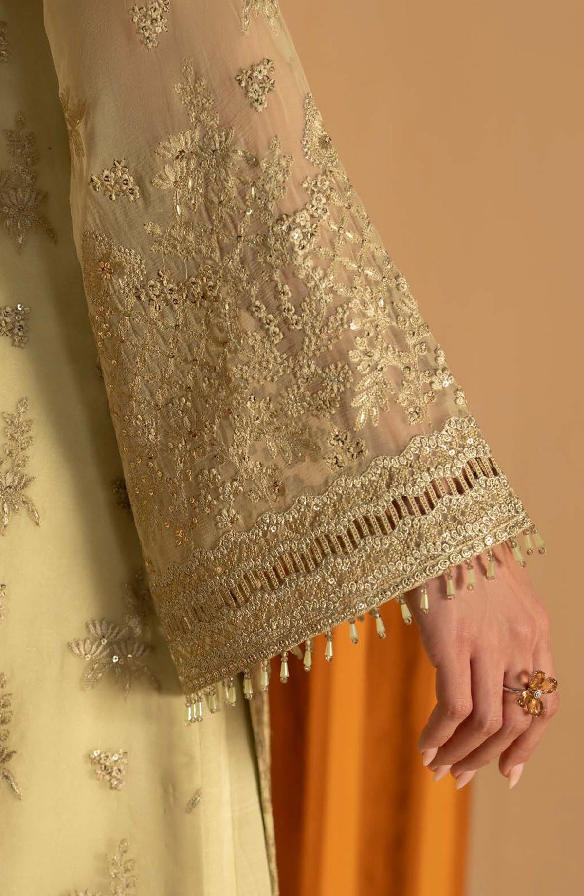 Purkashish Lavish Premium Embroidered Chiffon Unstitched 3 Piece Suit - 10 Pistachio Glow - LP26PRK - Green - Festive Collection
