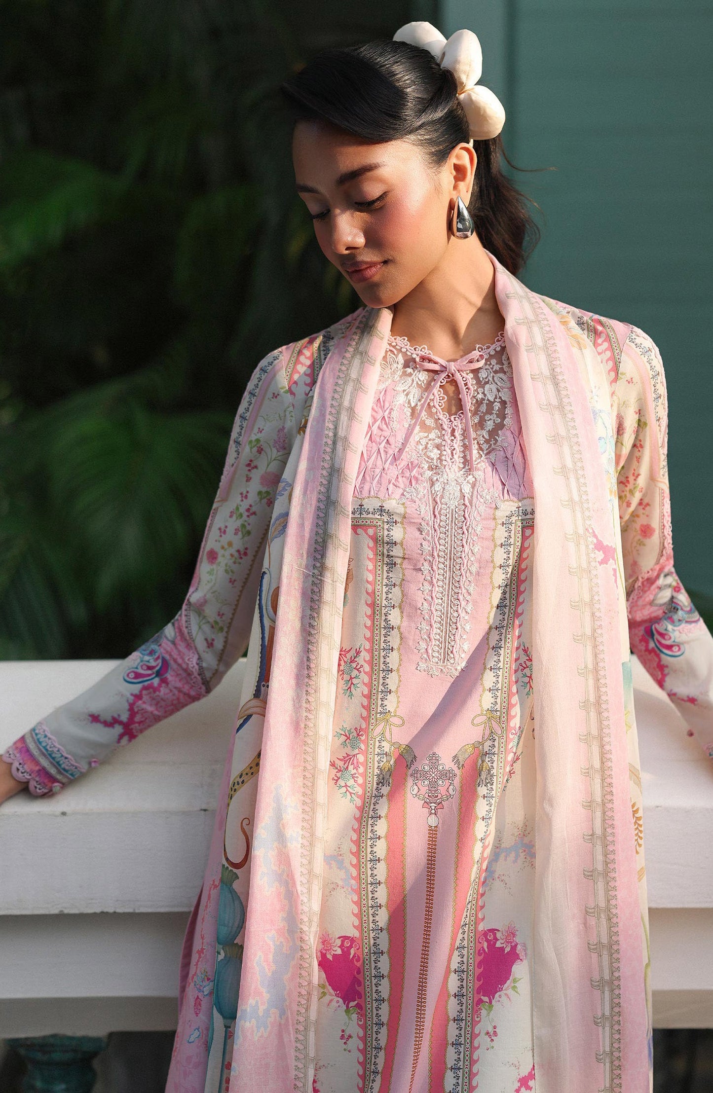 Qalamkar QPrints Embroidered Lawn Unstitched 3 Piece Suit - AX-06-A ELARA - QL26QPN - Pink - Summer Collection
