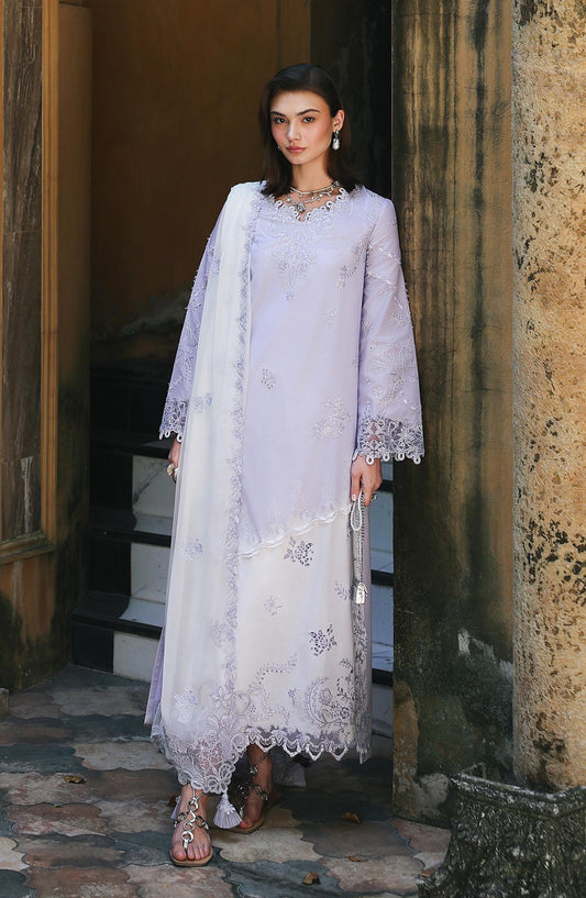 Qalamkar Qline Embroidered Lawn Unstitched 3 Piece Suit - RP-14 Aleen - QL26QLWN - Purple - Summer Collection