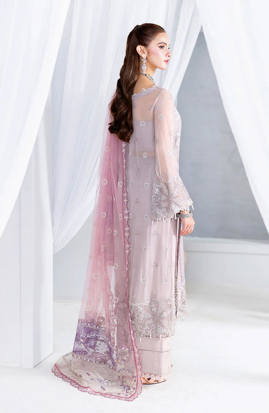 Ramsha Luxury Formals Embroidered Chiffon Stitched 3 Piece Suit - U-209 - RM25LFS - Pink - Signature Series