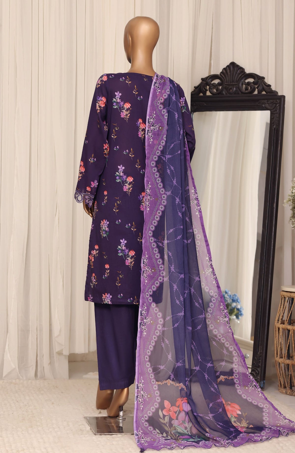 Raya by Sadabahar Embroidered Stitched 3 Piece Suit - D-03 - SBD26YAB - Purple - Festive Collection