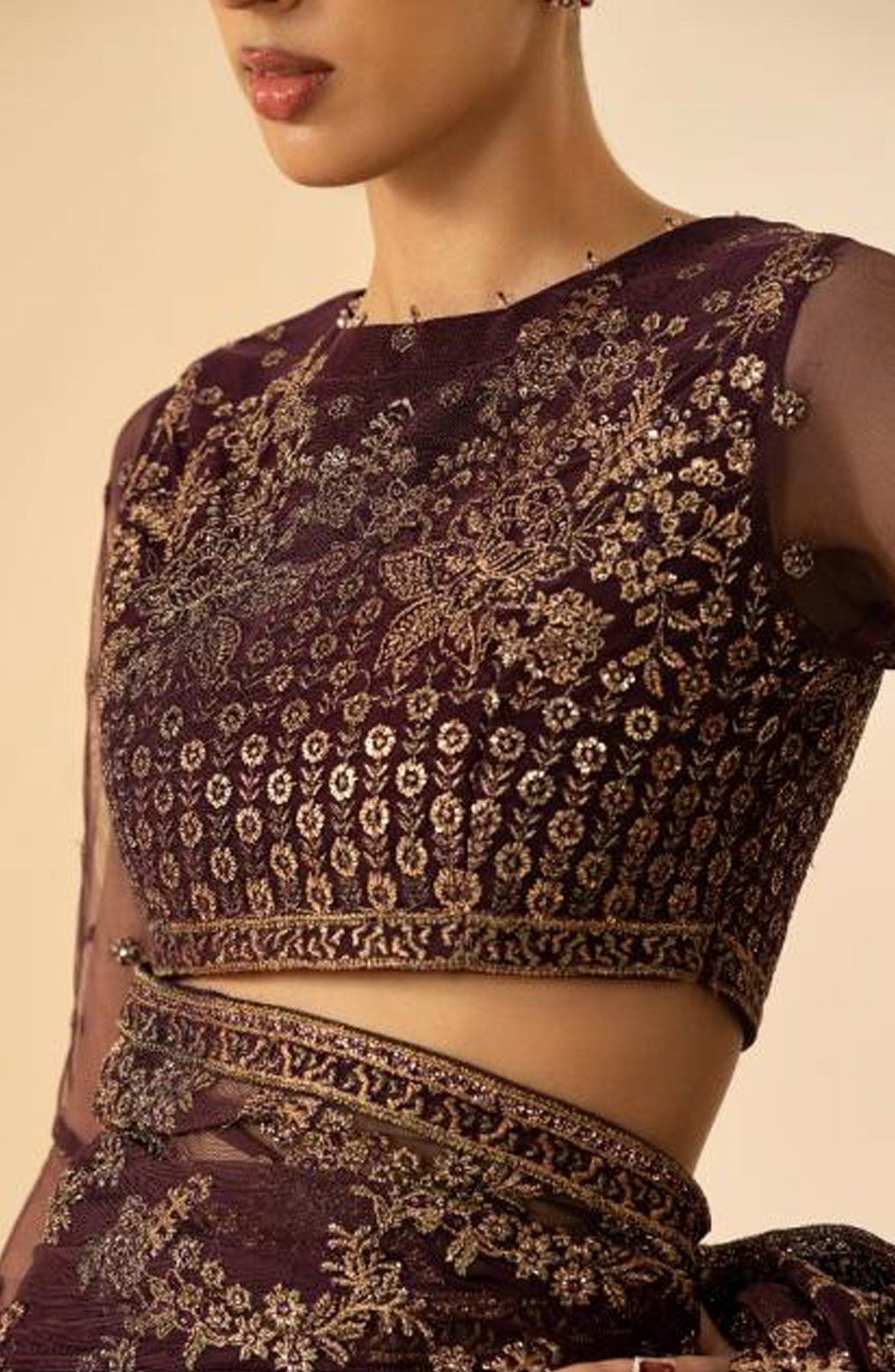 Riwayat by Zarif Embroidered Net Unstitched 3 Piece Suit - RC-07 BAZM - ZRF26RWT - Purple - Festive Collection