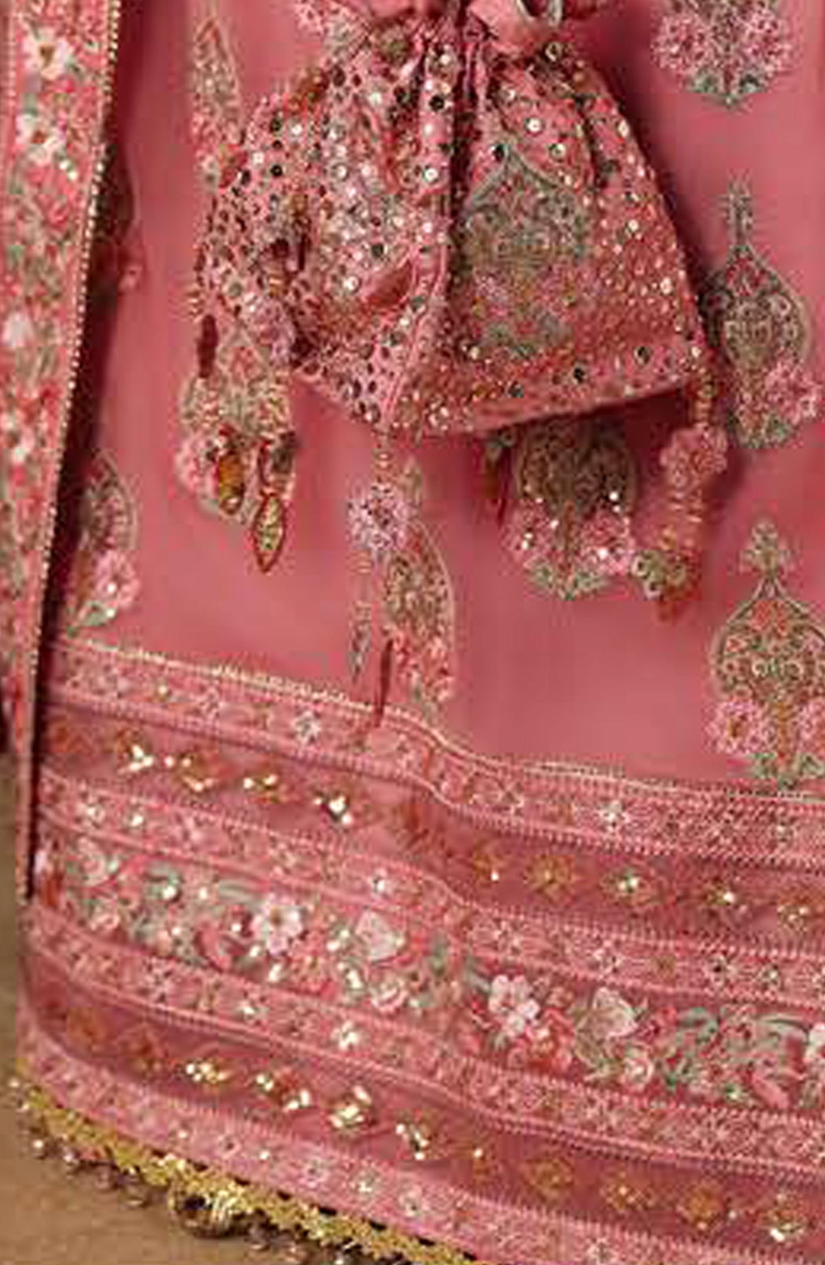 Roheenaz Royale Eternel Embroidered Chiffon Unstitched 3 Piece Suit - 105 Noble Allure - RH26RYL - Pink - Festive Collection