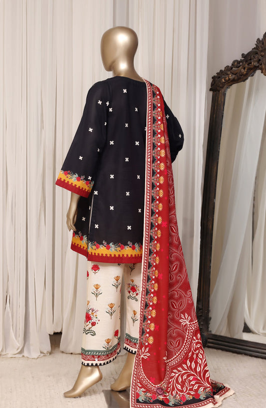 Sadabahar Printed Khaddar Stitched 3 Piece Suit - D-08 - SBD26RPN - Black - Winter Collection
