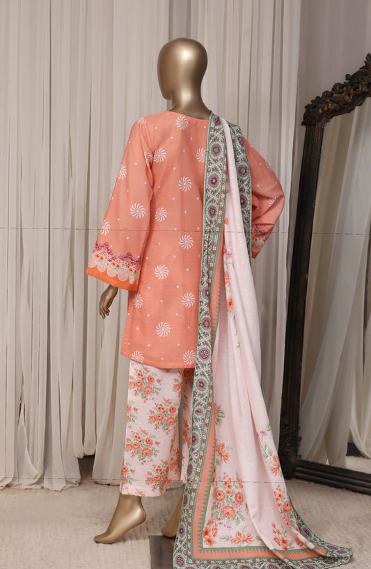 Sadabahar Printed Khaddar Stitched 3 Piece Suit - D-10 - SBD26RPN - Pink - Winter Collection