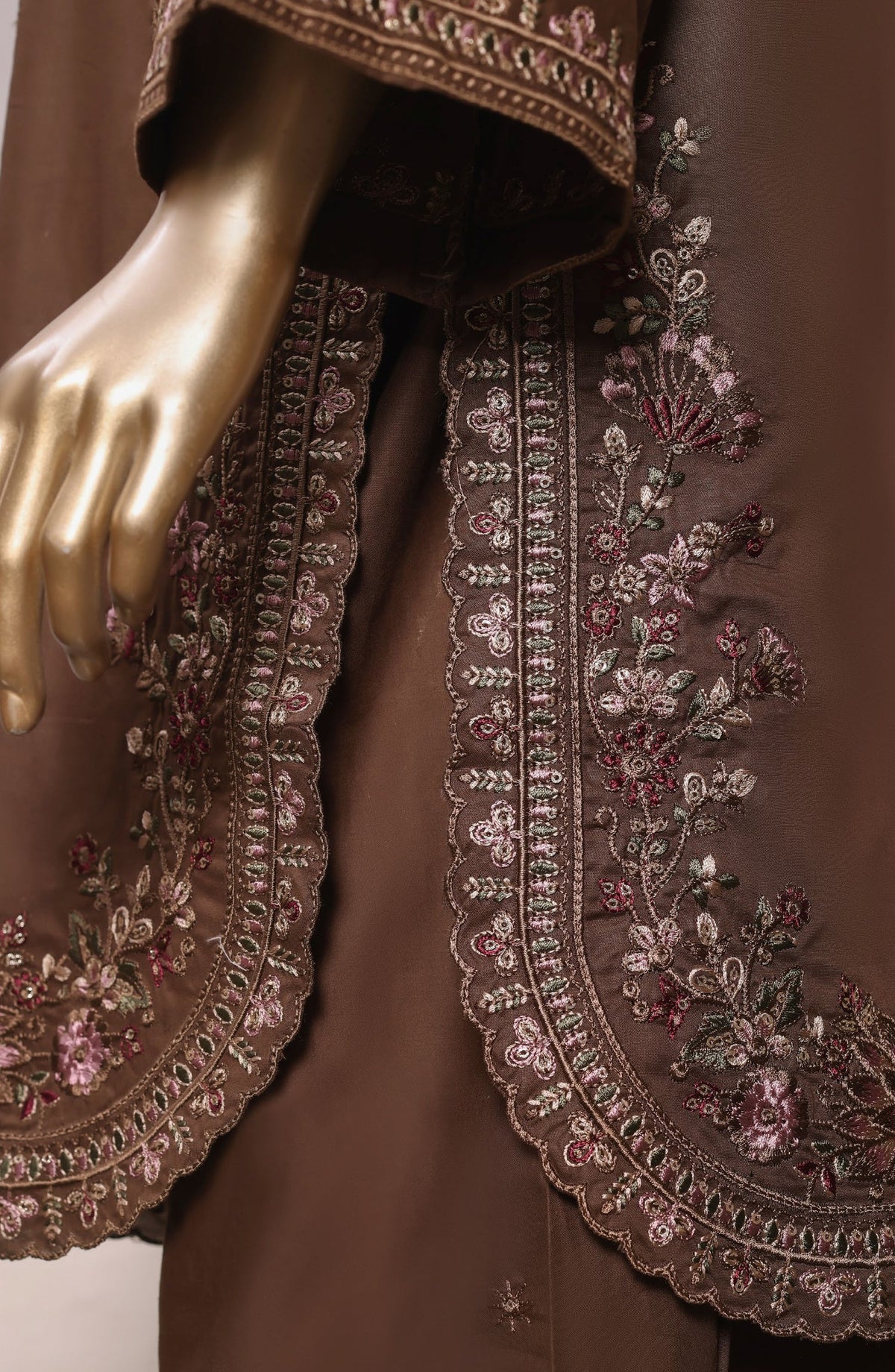 Sadabahar Eclair Embroidered Lawn Stitched 3 Piece Suit - D-05 - SBD26CTR - Brown - Summer Collection