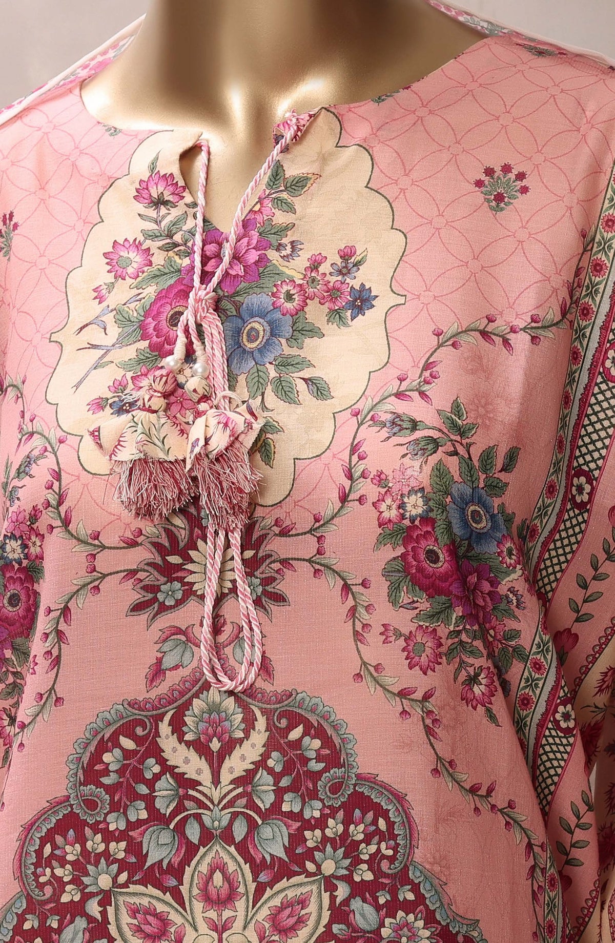 Sadabahar Printed Chamti Cotton Stitched Kaftan 3 Piece Suit - D-07 - SBD26TRF - Pink - Summer Collection