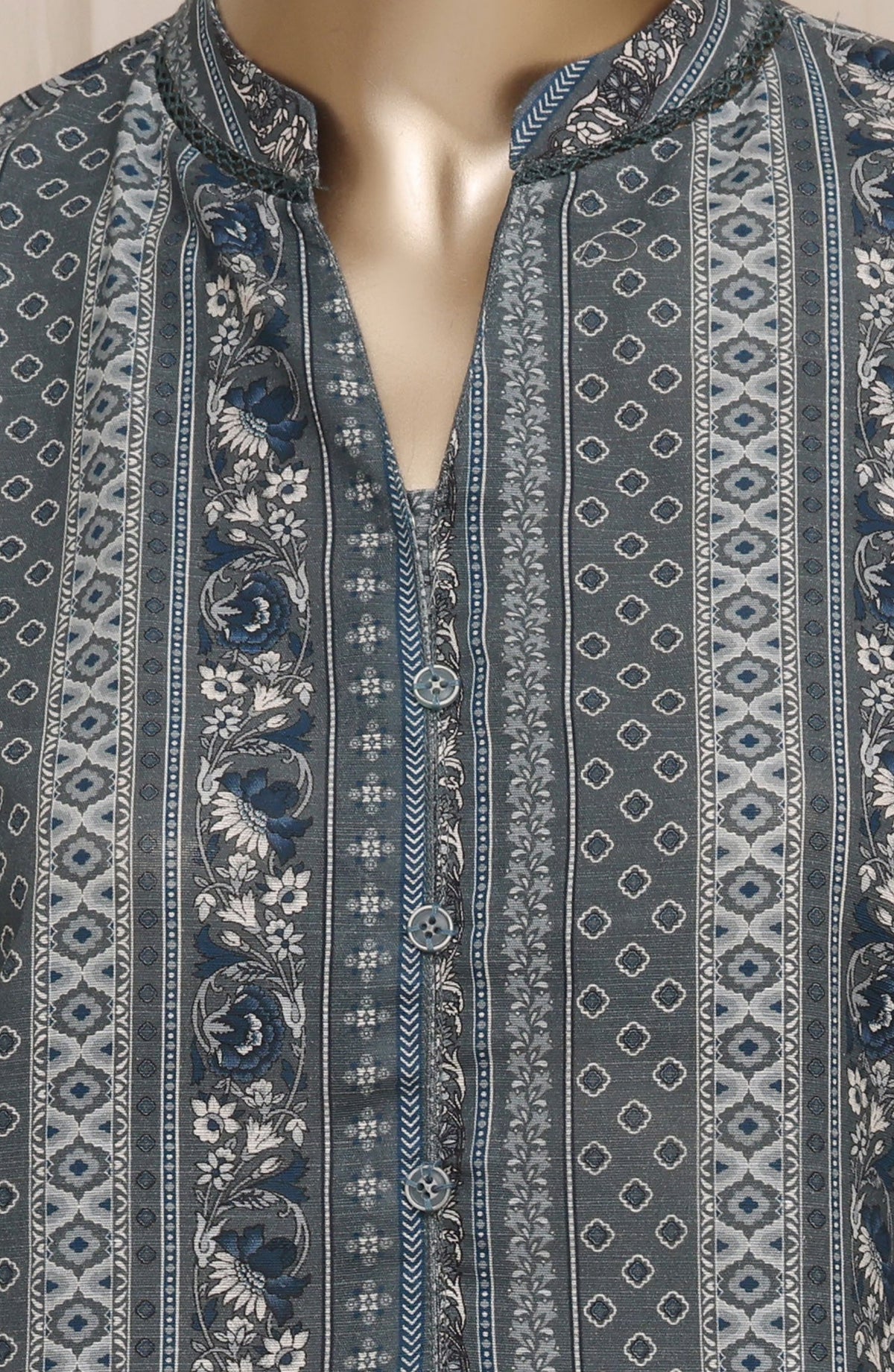 Sadabahar Printed Khaddar Stitched 3 Piece Suit - D-07 - SBD26KTW - Blue - Winter Collection