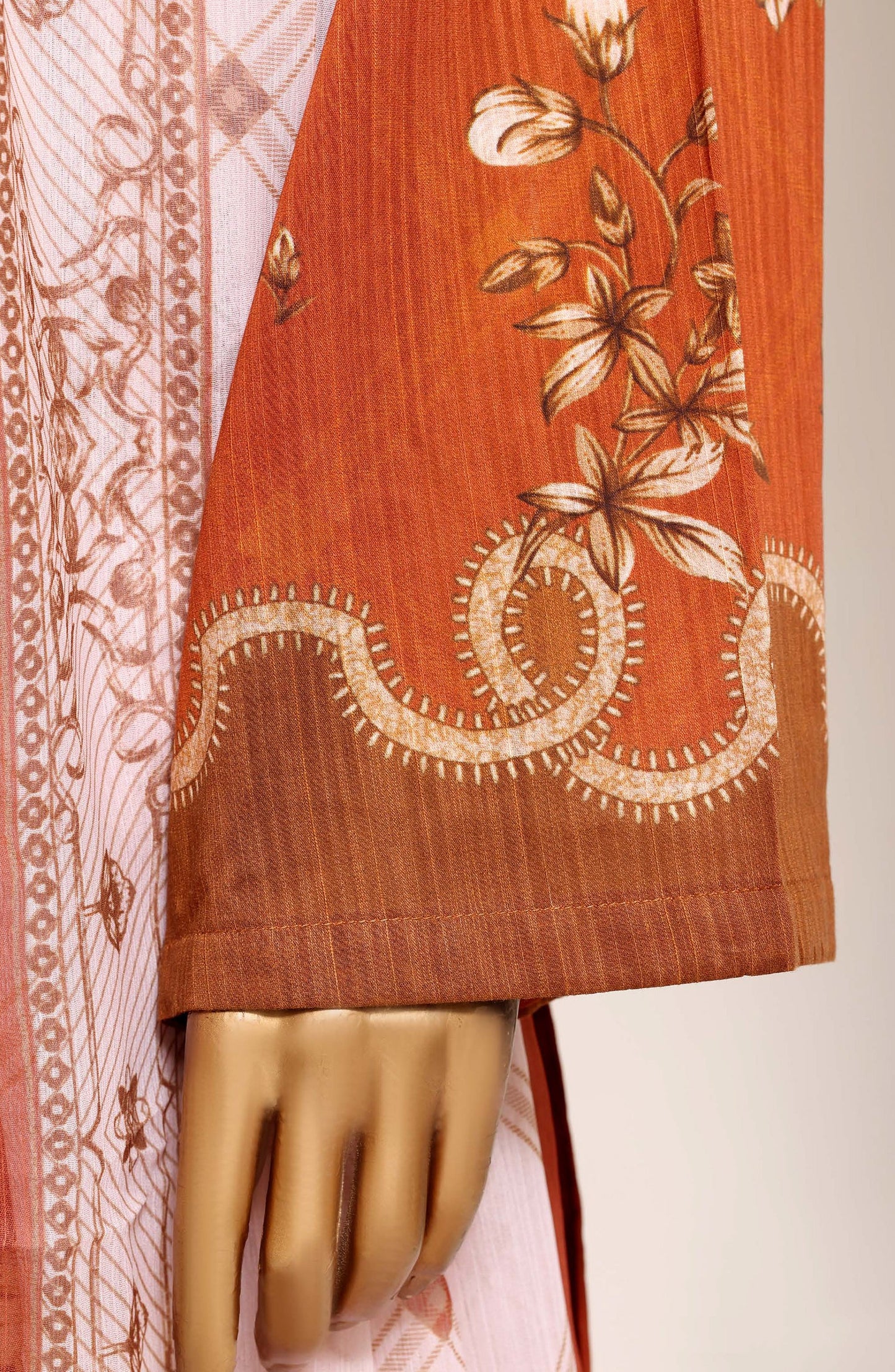 Sadabahar Printed Lawn Stitched 3 Piece Suit - D-01 - SBD26ELV - Rust - Summer Collection