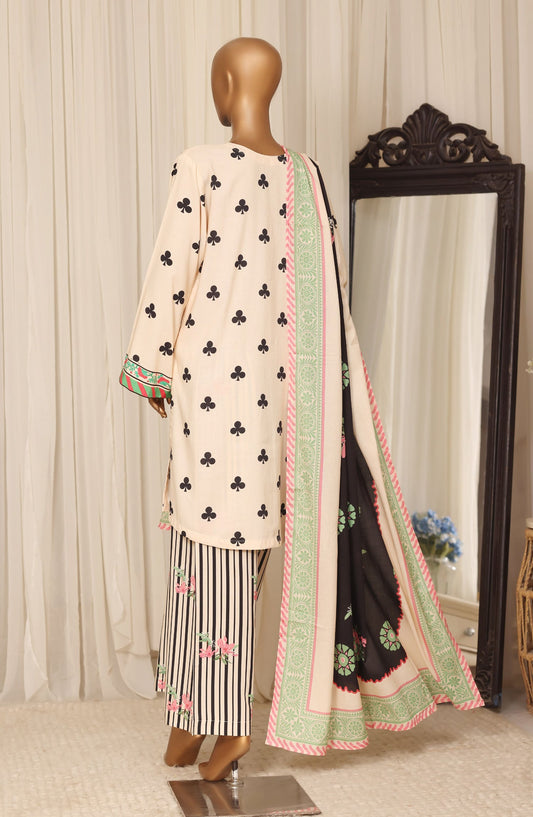 Sadabahar Printed Linen Stitched 3 Piece Suit - D-02 - SBD26LN - Fawn - Winter Collection