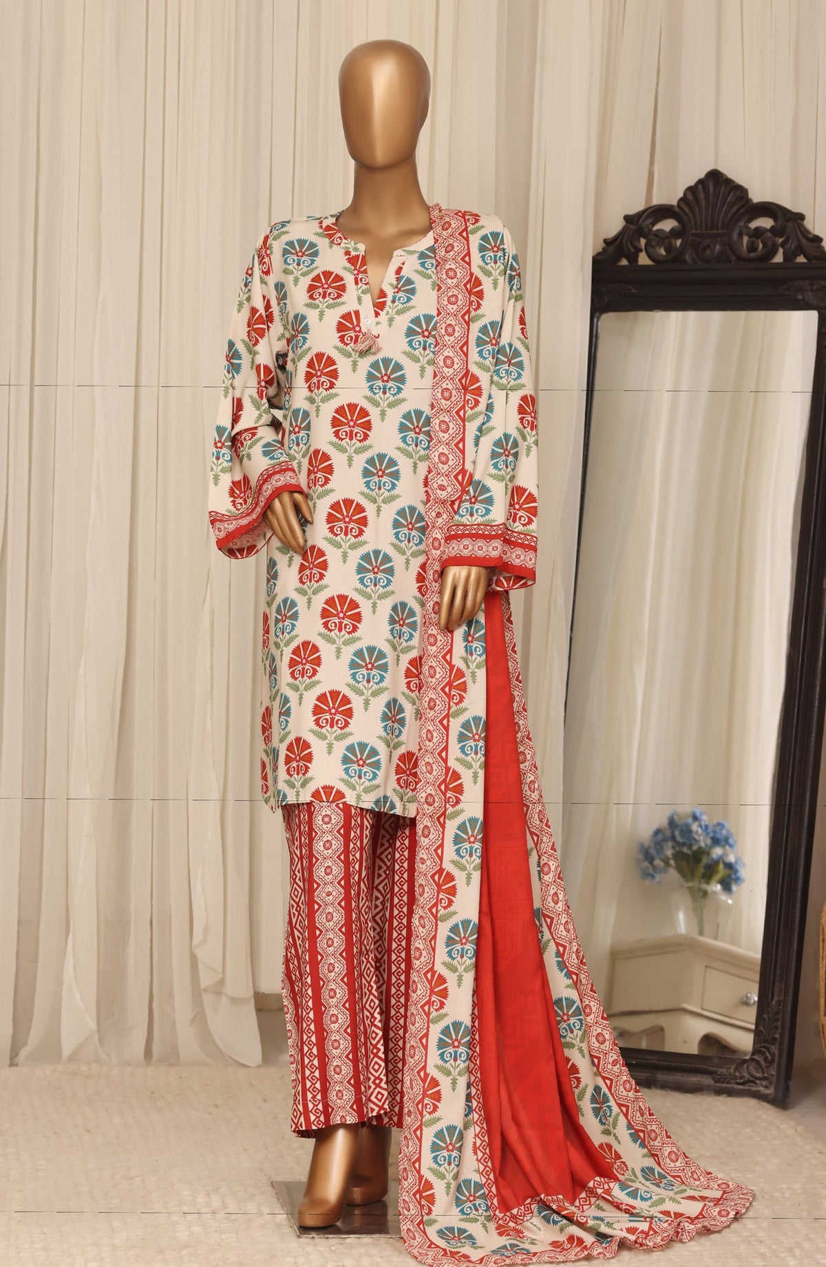 Sadabahar Printed Linen Stitched 3 Piece Suit - D-05 - SBD26LN - Multi - Winter Collection