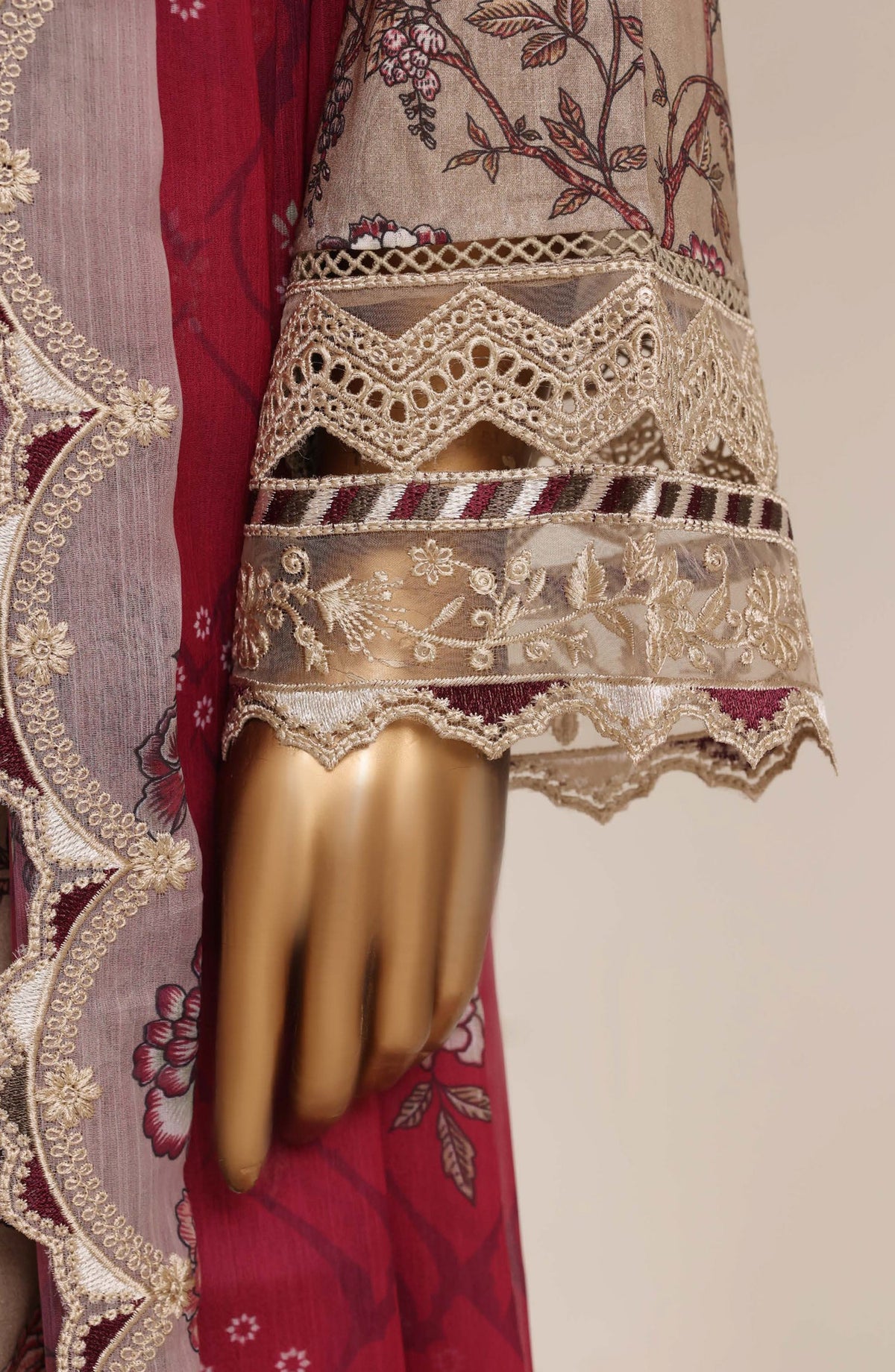 Sadabahar Signature Embroidered Stitched 3 Piece Suit - D-08 - SBD26XIT - Pink - Festive Collection