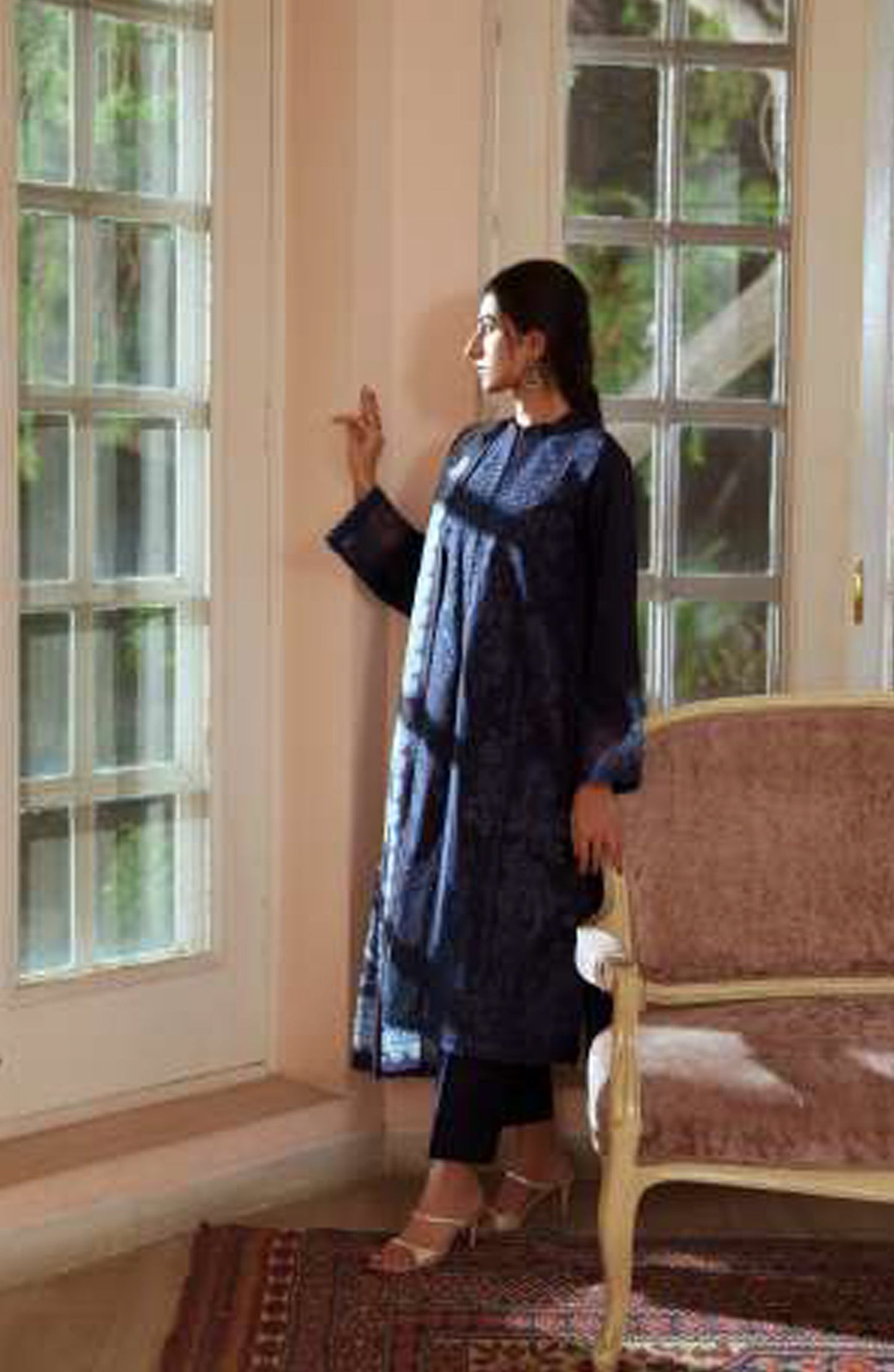 Sakoon by Casual Lite Embroidered Cotton Lawn Stitched 3 Piece Suit - Outfit-06 The Blue - CL26SKN - Summer Collection