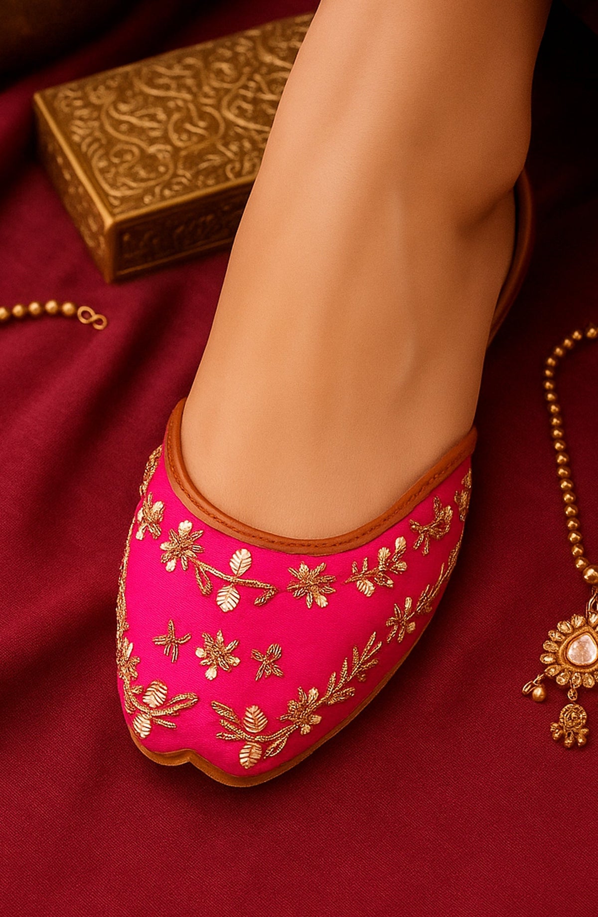 SnF Formal SNF26FK Pink Embroidered Khussa For Her-2150