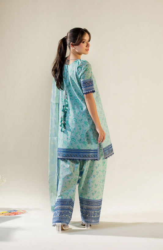 Sobia Nazir Vital Embroidered Lawn Unstitched 3 Piece Suit - 1B - SBN26VT - Sea Green - Summer Collection