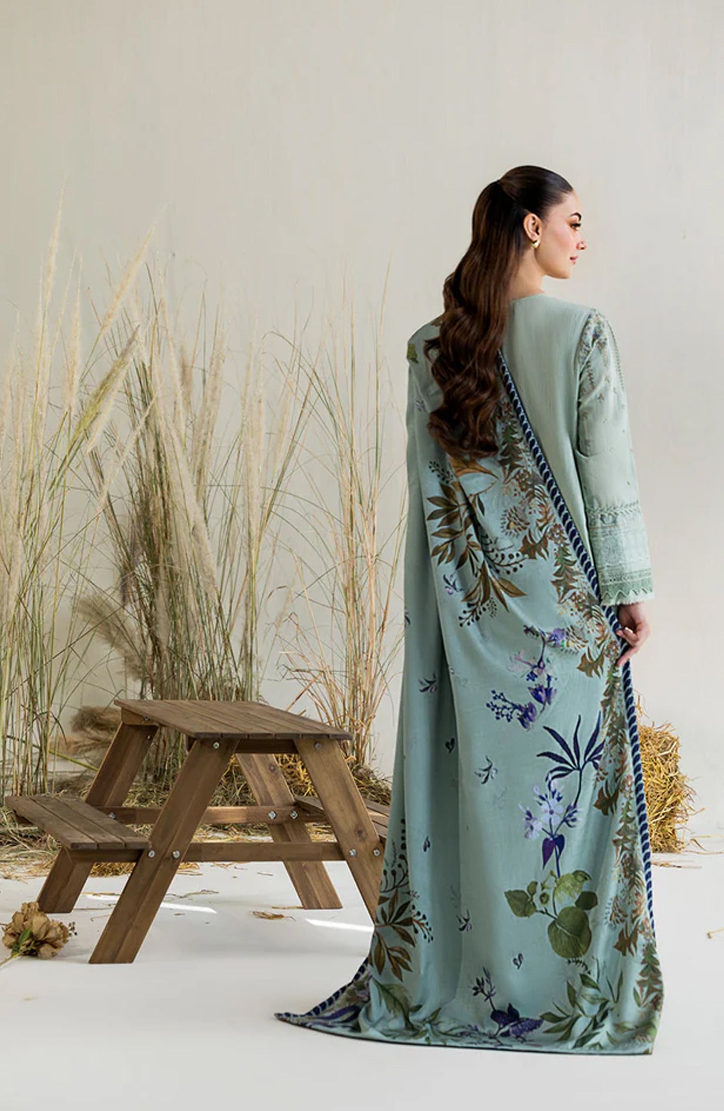 Sobia Nazir Embroidered Khaddar Unstitched 3 Piece Suit - Design-5B - SN25WN - Green - Winter Collection