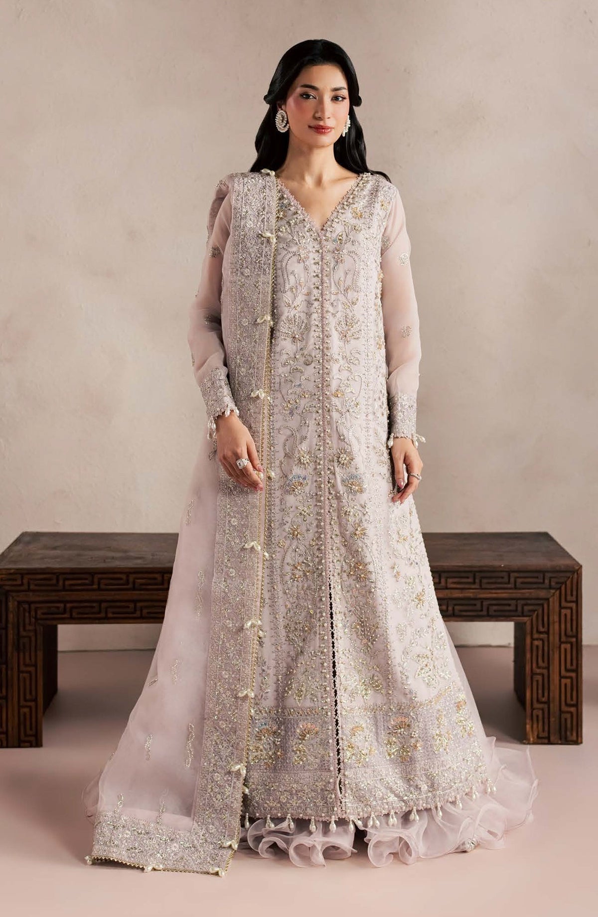 Sorelle by Aylin Luxury Embroidered Organza Unstitched 3 Piece Suit - D-07 Elara - AYL26SOR - Purple - Festive Collection