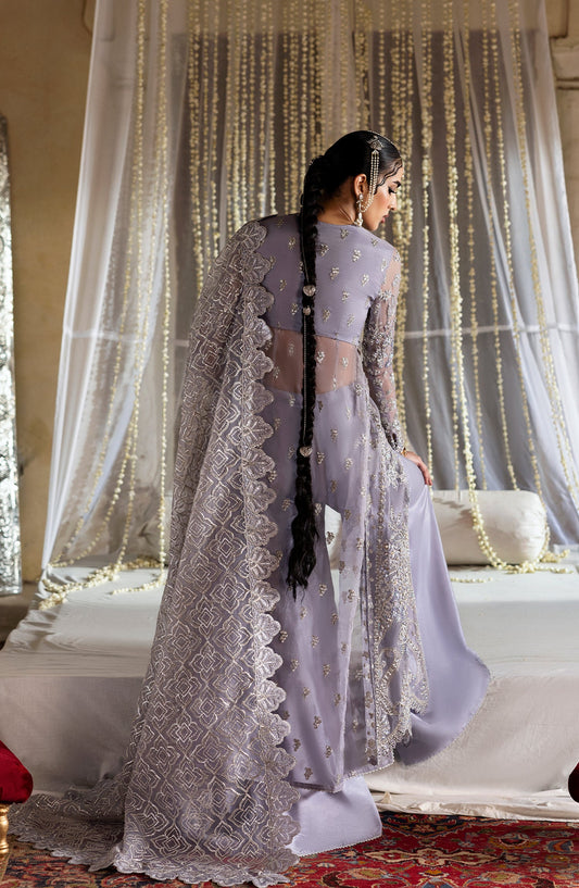 Sultaniya by Akbar Aslam Luxury Embroidered Organza Unstitched 3 Piece Suit - Yashm - AKA25SULT - Purple - Formals Collection