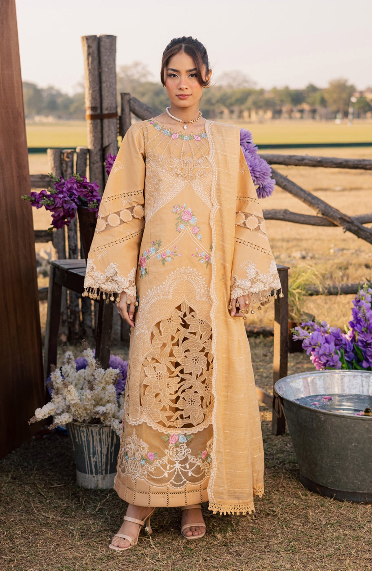 Summer Queen by Parishay Embroidered Lawn Unstitched 3 Piece Suit - SQU-08 - PS26SMQ - Yellow - Summer Collection
