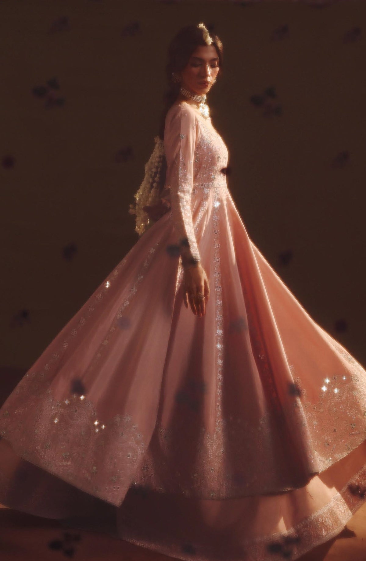 Suroor by Ramsha Luxury Embroidered Raw Silk Unstitched 3 Piece Suit - SR-104 Nazakat - RM26SR - Pink - Formal Collection