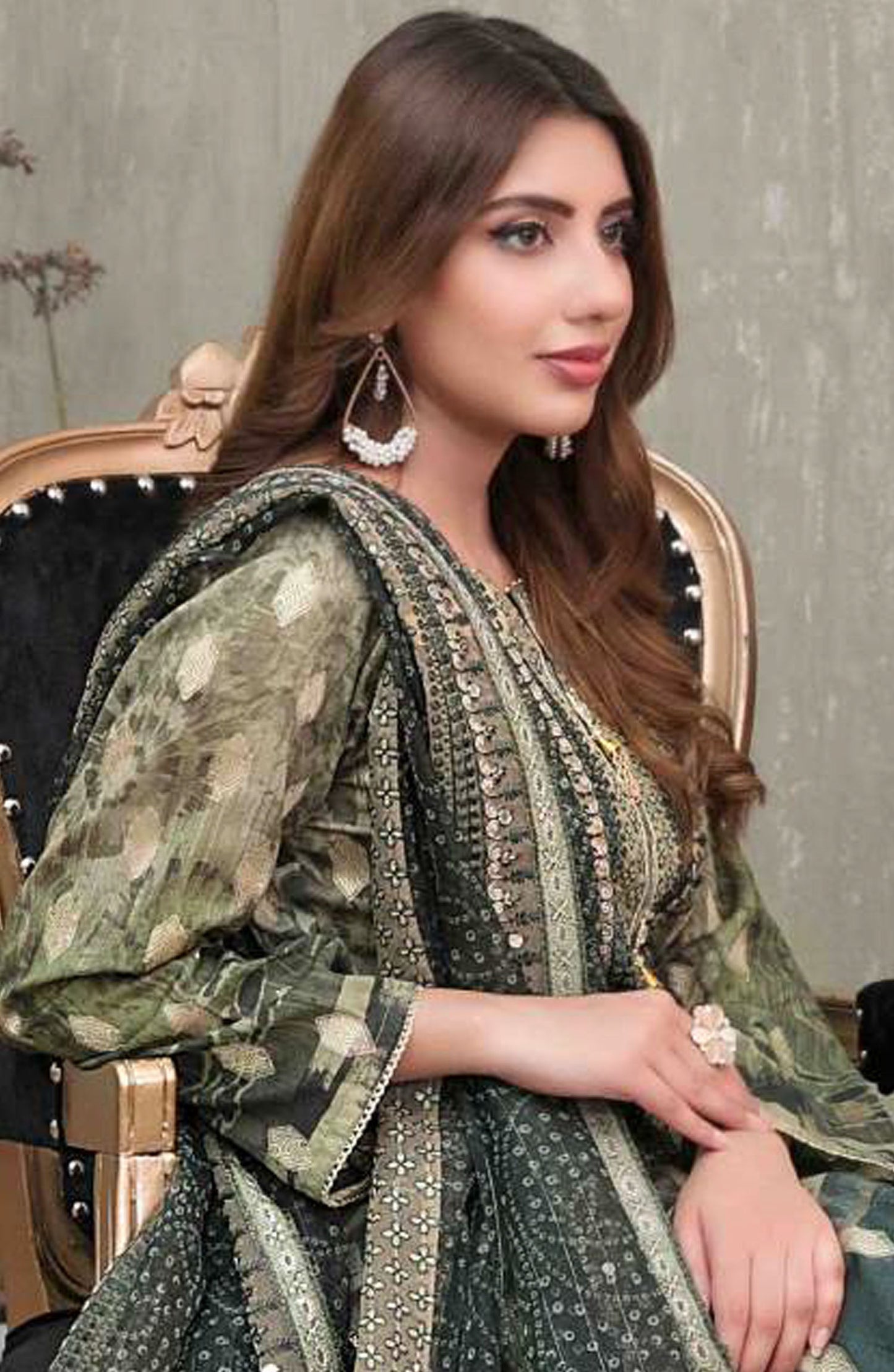 Tawakkal Fabric Quas-e-Quza Embroidered Lawn Unstitched 3 Piece Suit - D-6913 - TF25QQ - Green - Festive Collection