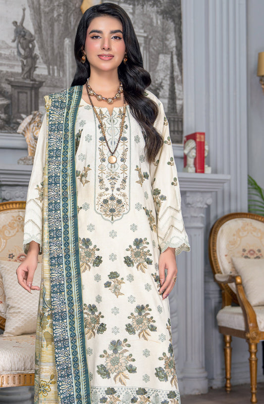 Umang by Riaz Arts Embroidered Peach Unstitched 3 Piece Suit - D-04 - RA26UMG - Green - Winter Collection