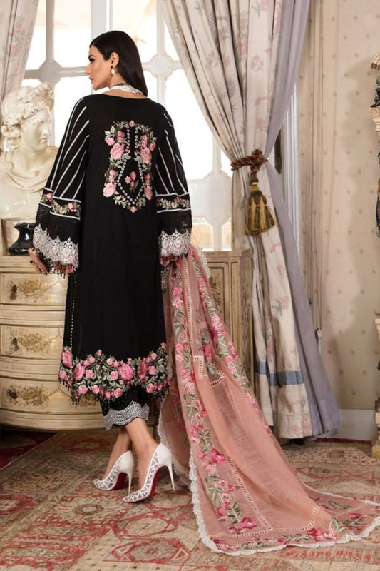 Crimson Luxury Lawn by Saira Shakira Pleated Perfection - Midnight - TC-60