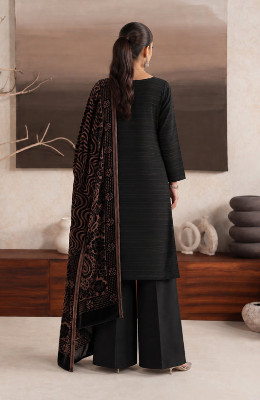 Velluto Milano by Amna Khadija Moonlight Unstitched 3 Piece Suit - AKVM-09 - AM26TOM - Black - Winter Collection