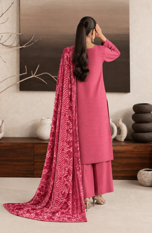 Velluto Milano by Amna Khadija Moonlight Unstitched 3 Piece Suit - AKVM-10 - AM26TOM - Pink - Winter Collection