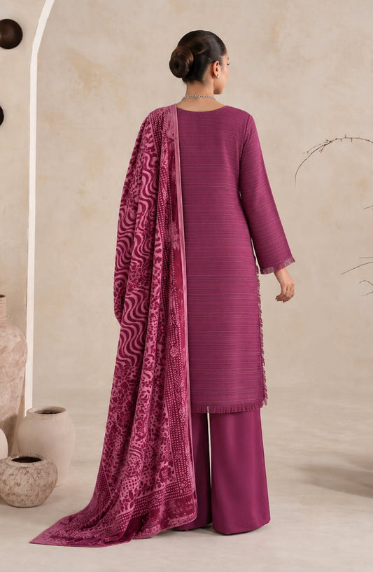 Velluto Milano by Amna Khadija Moonlight Unstitched 3 Piece Suit - AKVM-13 - AM26TOM - Purple - Winter Collection