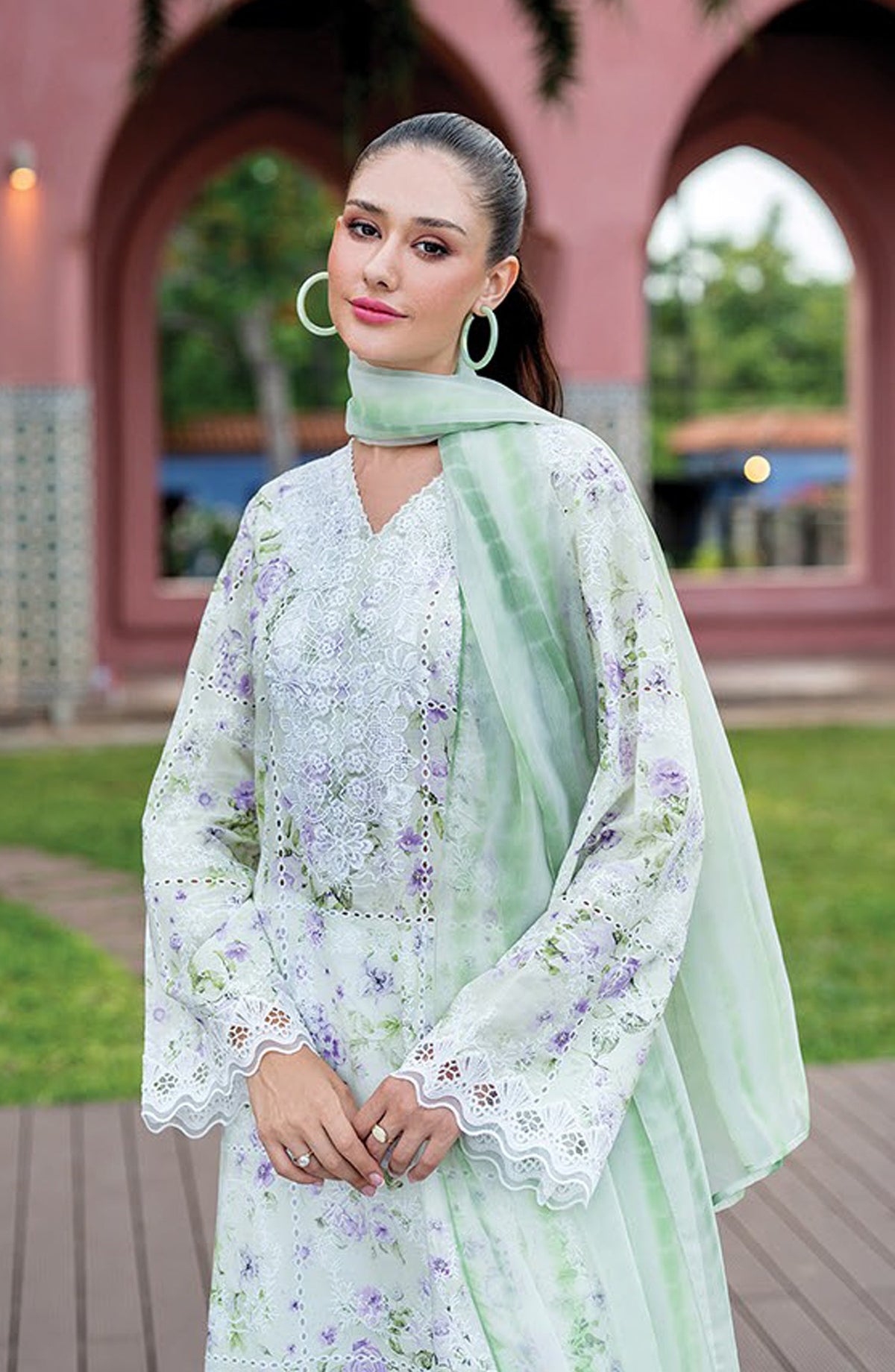 Xenia Embroidered Lawn Unstitched 3 Piece Suit - 04-Navya - XF26ULW - Green - Summer Collection