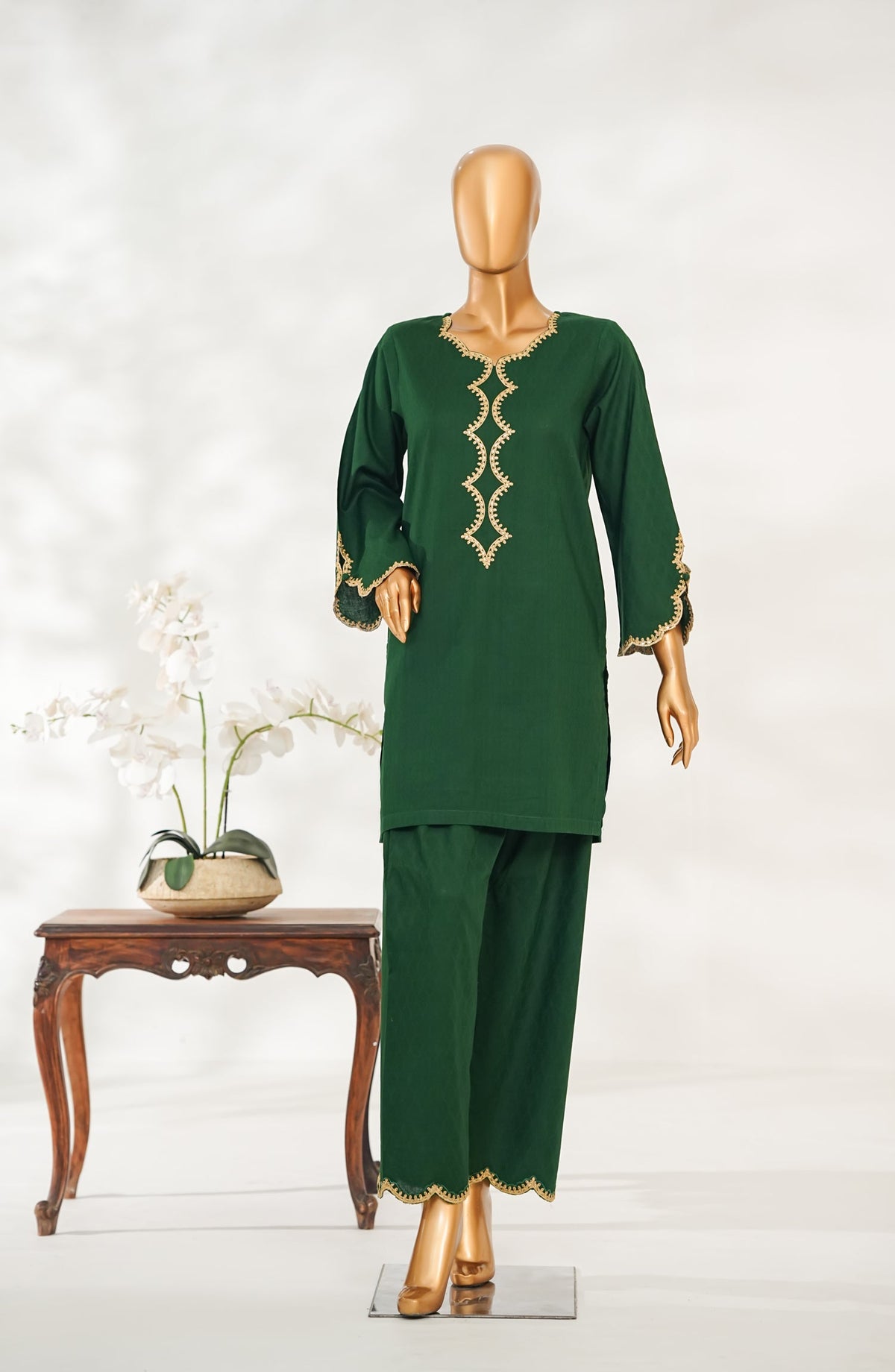 Zaira Royal by Amna Khadija Embroidered Cotton Jacquard Stitched 2 Piece Suit - ZR-04 - AM25ZAIRA - Green - Winter Collection