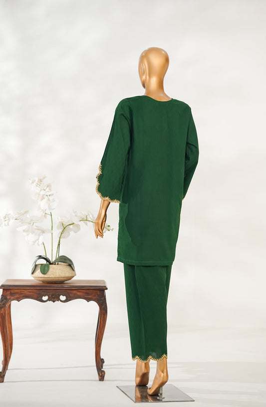 Zaira Royal by Amna Khadija Embroidered Cotton Jacquard Stitched 2 Piece Suit - ZR-04 - AM25ZAIRA - Green - Winter Collection