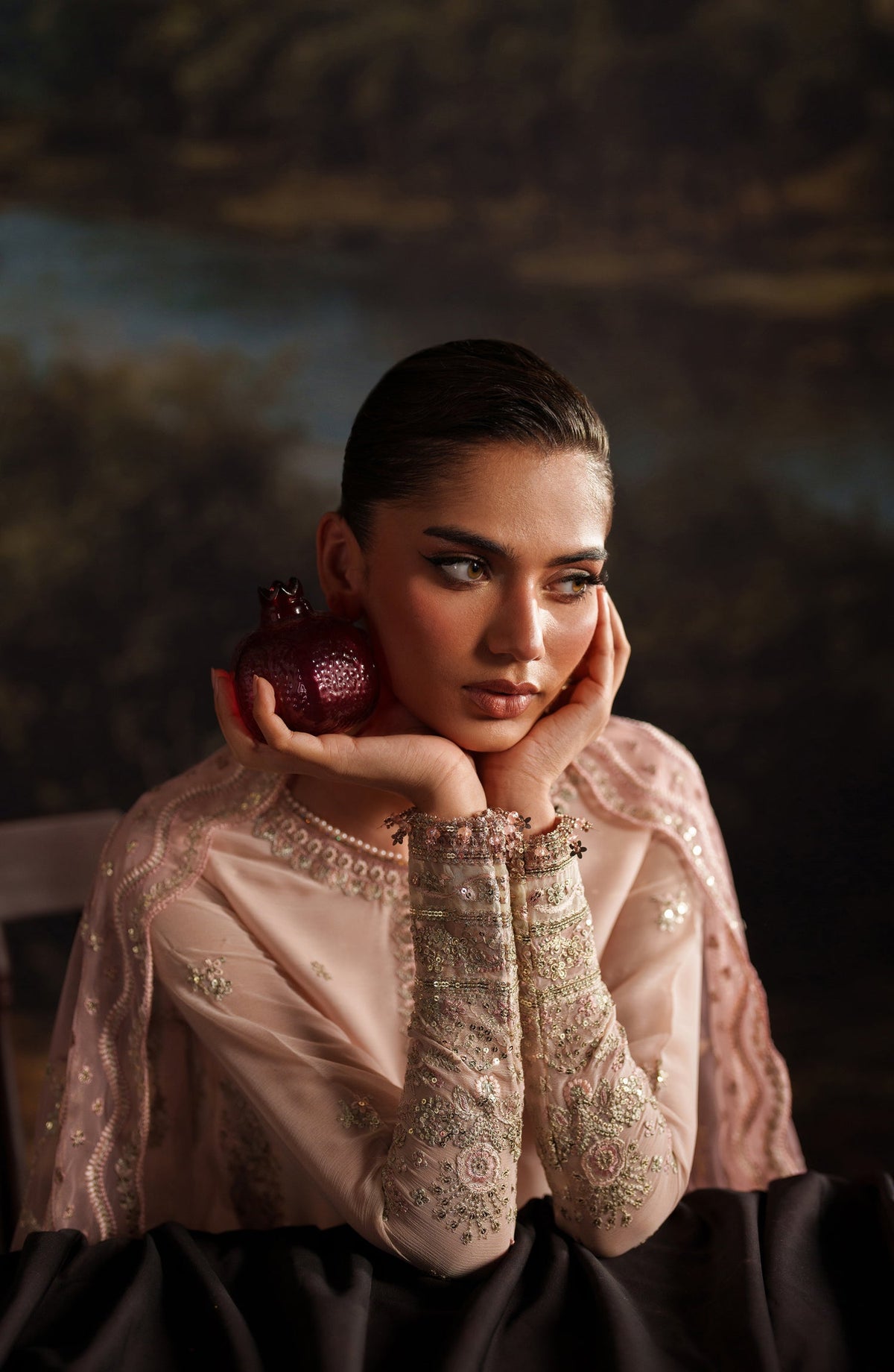 Zarif Premium Embroidered Chiffon Unstitched 3 Piece Suit - ZRF-PRC-08 LUCIA - ZRF25PRC - Pink - Festive Collection